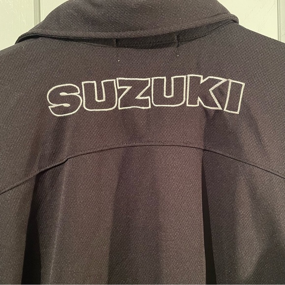 Y2K Suzuki Boulevard Men’s Button Shirt Short Sleeve Gray/Black Mechanic Large - Picture 6 of 8